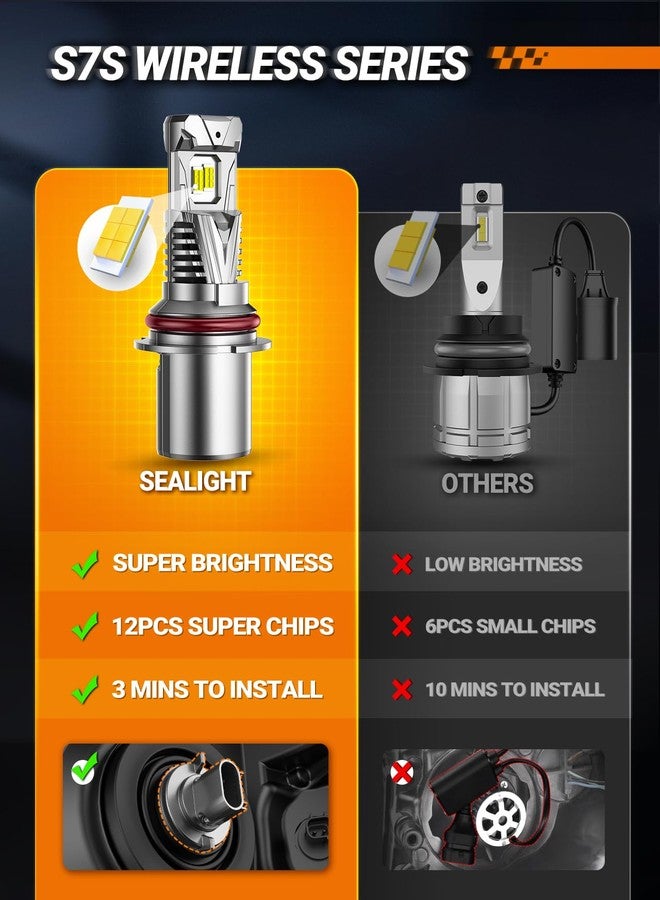 SEALIGHT S7S 9007/HB5 Light, 60000LM Brightest 6500K Cool White, 3Mins Easy Installation, 10 Years Lifespan, Plug-N-Play, IP68 Waterproof, 2 Pack - Image 4