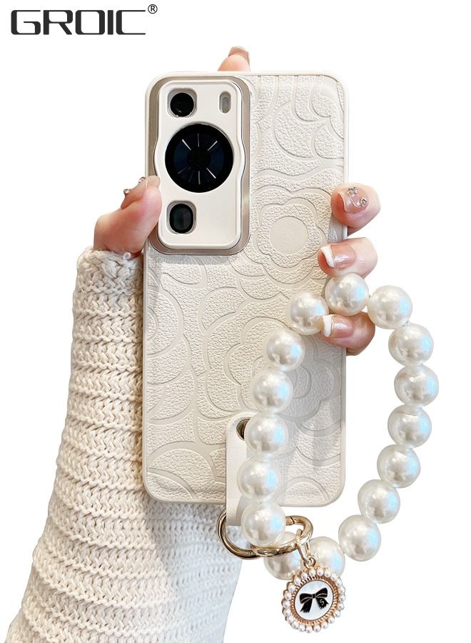 GROIC Phone Case for Huawei P60/P60 Pro 6.67 Inches Case, Cute Flower with Lovely Bracelet Chain for Women Girls Soft TPU Shockproof Protective Case Anti-lost Chain Cute Jewelry Cover  - Image 1