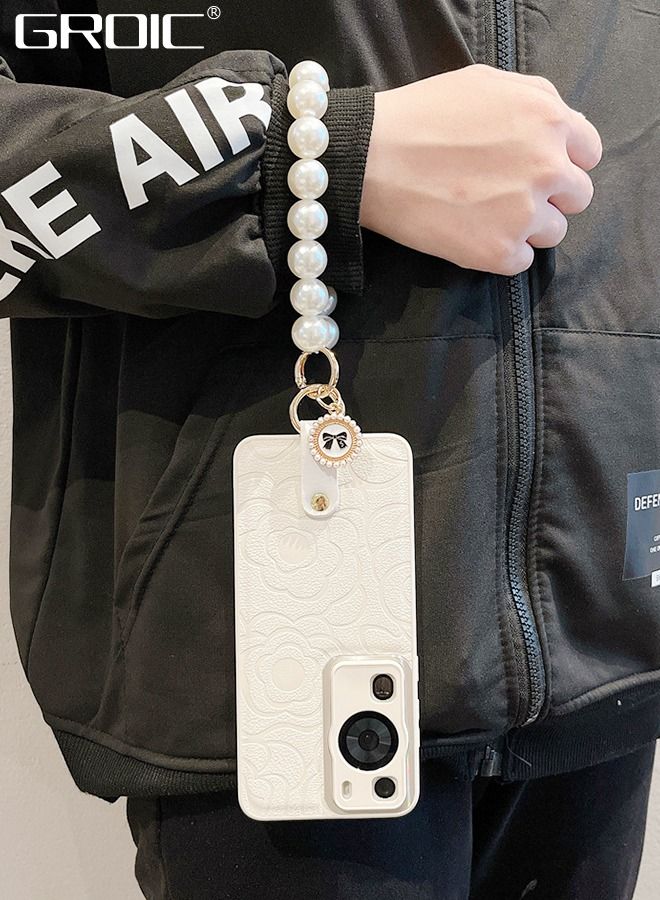 GROIC Phone Case for Huawei P60/P60 Pro 6.67 Inches Case, Cute Flower with Lovely Bracelet Chain for Women Girls Soft TPU Shockproof Protective Case Anti-lost Chain Cute Jewelry Cover  - Image 2