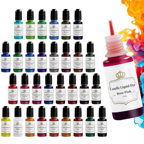 YRYM HT Candle Dye - 32 Oil-Based Liquid Candle Color Dye for Soy Wax,(10Ml/Bottle) High-Concentrated Candle Making Supplies Sets,Vivid,Safe & Natural Candle Wax Dyes for DIY Projects - Image 1