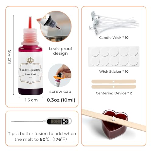 YRYM HT Candle Dye - 32 Oil-Based Liquid Candle Color Dye for Soy Wax,(10Ml/Bottle) High-Concentrated Candle Making Supplies Sets,Vivid,Safe & Natural Candle Wax Dyes for DIY Projects - Image 2