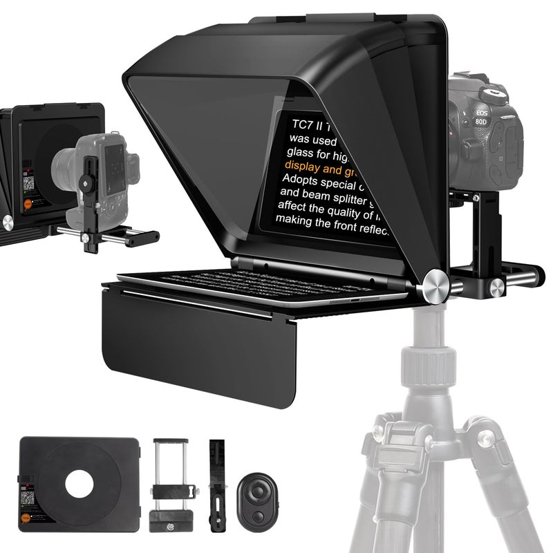 LENSGO Teleprompter for Camera DSLRSLR79Mini Prompter APP Compatible with iOSAndroid for YouTubeOnline TeachingInterviewLive StreamingSupport 2435MM WideAngle Lens Shooting - Image 2