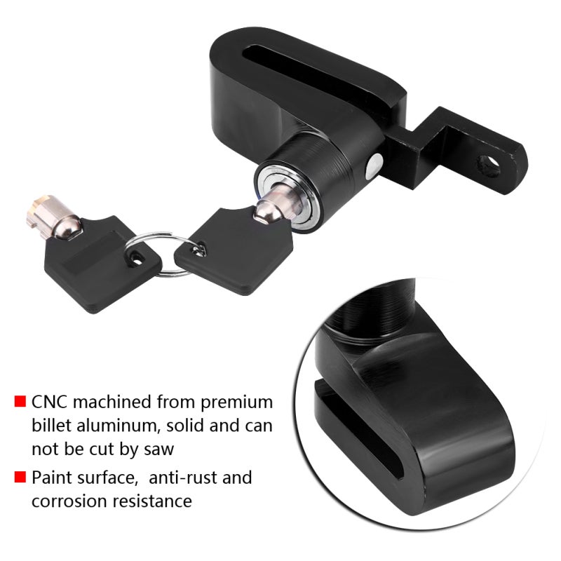 Motorcycle Disc Brake Lock CNC Machined Premium Billet Aluminum - Multiple Layers Anti-theft Wheel Rotor Lock for Motorcycle Scooter Bike - Image 5