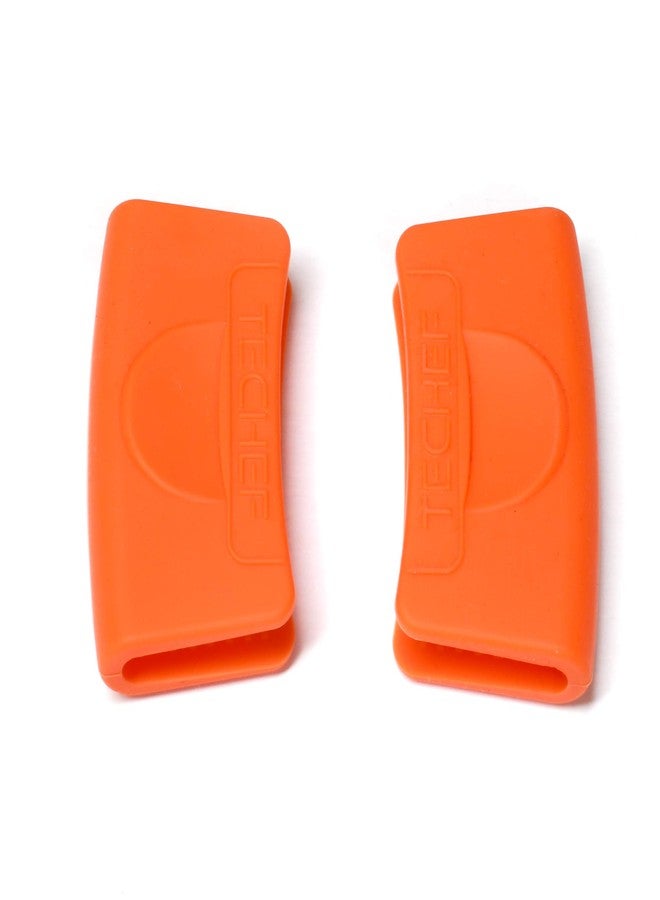 TECHEF - Silicone Pot Holders/Pinch Grips/Oven Mitts/ (Orange, Set of 2)/ Made in Korea - Image 2