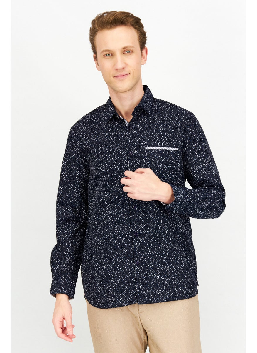 Men Regular Fit Allover Print Long Sleeves Casual Shirt, Navy Blue Combo - pzsku/Z781B34EE987E3B7656FEZ/45/_/1732871638/9194ad63-5469-4257-b399-90ddf509802e