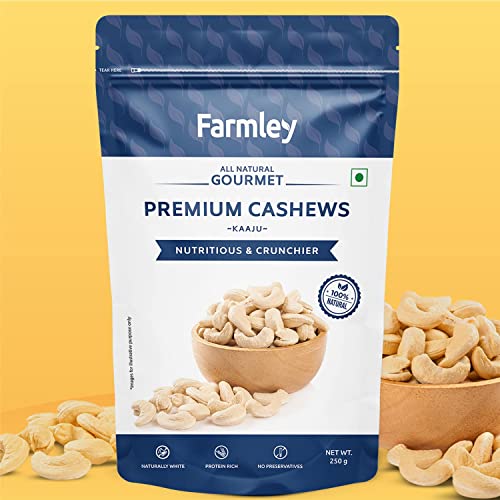 Farmley Whole Cashews 250 gram, Value Pack | Premium Kaju Dry Fruits, Whole Crunchy Cashews | Rich in Protein, & Nutritious | Gluten Free & Plant based Protein (Pack of 1) - Image 2
