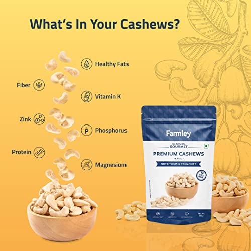 Farmley Whole Cashews 250 gram, Value Pack | Premium Kaju Dry Fruits, Whole Crunchy Cashews | Rich in Protein, & Nutritious | Gluten Free & Plant based Protein (Pack of 1) - Image 4
