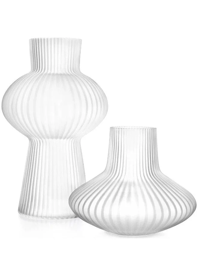 KNOT HOME Zenya Bundle Designer Glass Vases (2pcs) Knot Home Designer Accessory for Bedroom Living Dining Room Office Area Décor