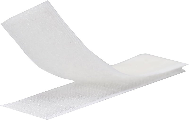 FIS Hook & Loop Tape Pads 20x100mm Rectangle, White, Pack of 15 – Self Adhesive Fastener Strips for Home, School & Office - Image 2