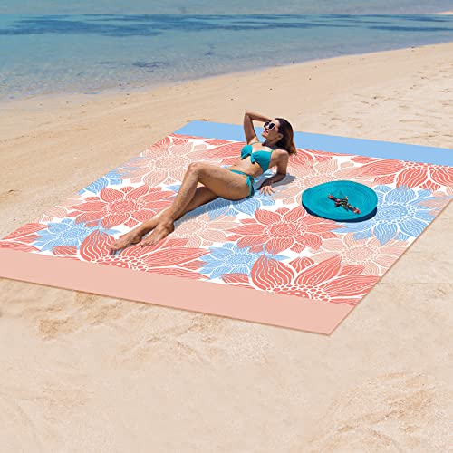 HIHOHO Beach Blanket Waterproof Sandproof Extra Large Beach Mat 79" X 83"/120"x108"for 1-8 Adults Quick Drying Durable Outdoor Picnic Mat for Beach Travel Camping Hiking - Image 5