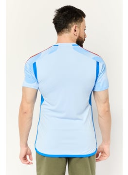 Adidas Men Slim Fit Short Sleeve Football Jersey, Blue  - Image 2