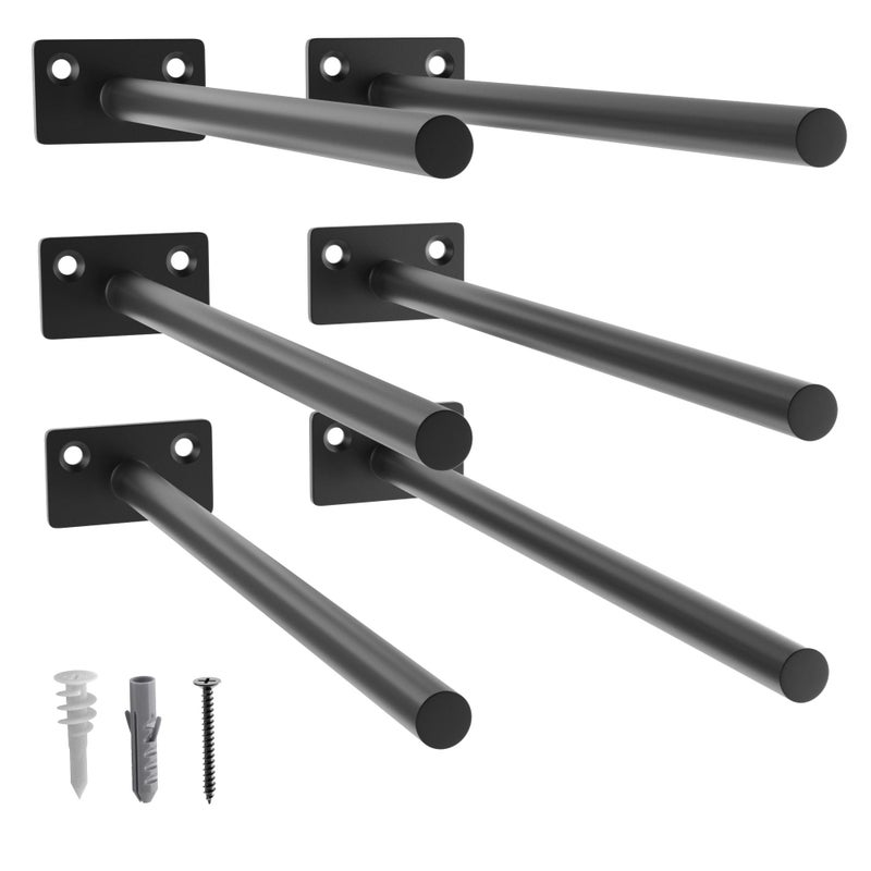 Leopo Black 6 Pack-10 Inch Floating Shelf Bracket, Concealed Shelf Support,Hidden Brackets For Floating Wood Shelves - Image 1