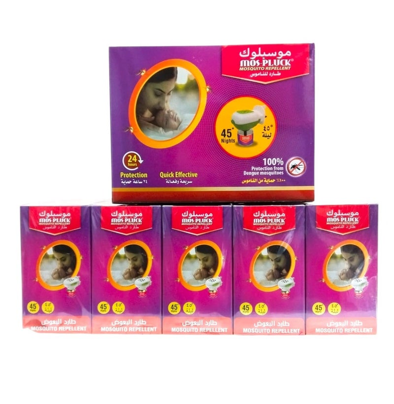 Mos-Pluck, a liquid electric mosquito repellent device, 6 pieces