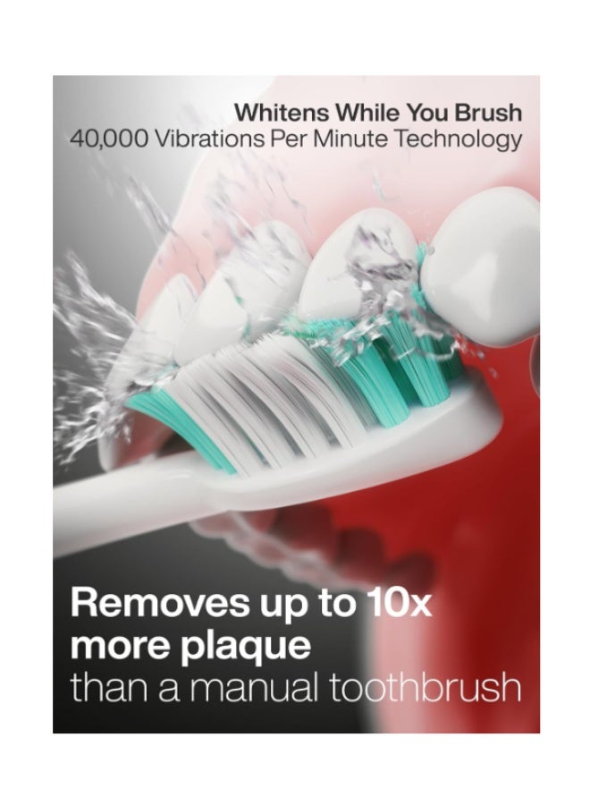 أكوا سونيك فرشاة أسنان كهربائية فائقة التبييض من سلسلة VIBE - تتضمن 8 رؤوس فرشاة من DuPont وحقيبة سفر - محرك سونيك بقوة 40,000 ذبذبة في الدقيقة وشحن لاسلكي - 4 أوضاع مع مؤقت ذكي - Image 3