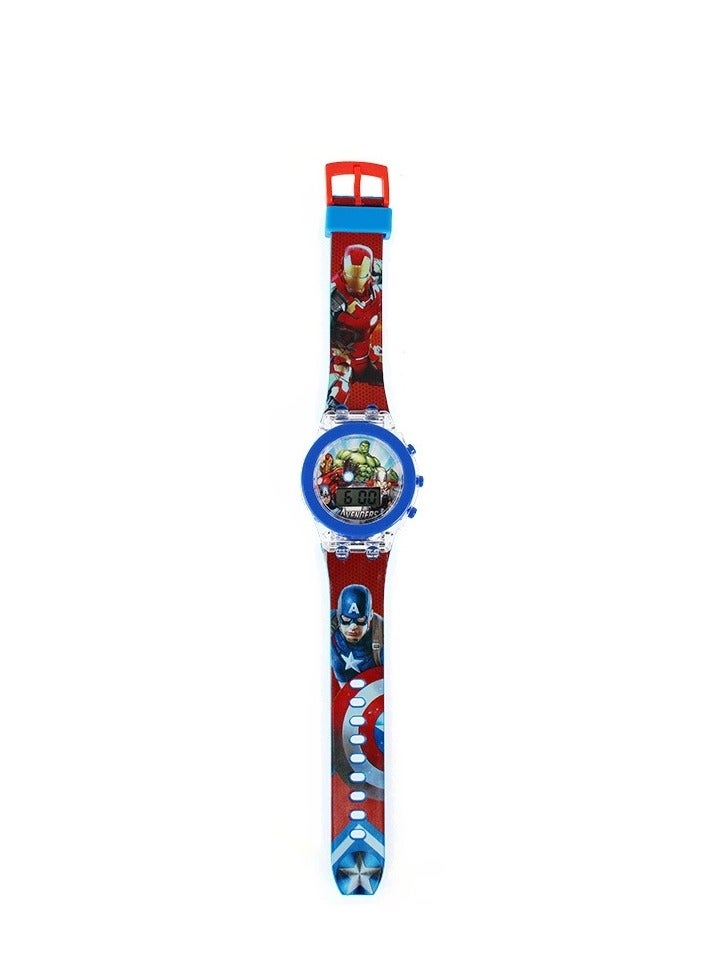 Superhero Kids Digital Watch – Cool LED Glow Wristwatch for Boys with Flashing & Gradient Light Modes, Comfortable Strap & Heroic Cartoon Design  - Image 2