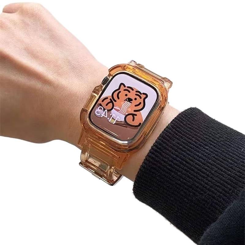AD سوار ساعة ذكية متوافق مع Apple Watch / SE بملاءمة قابلة للتعديل وحزام بديل للاستخدام اليومي باللون برتقالي قابل للتعديل - Image 5