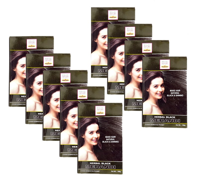 Khadi Mauri Black Herbal Mehndi,Pack of 9, 100 Grams each(Total 900 Grams) - Image 5