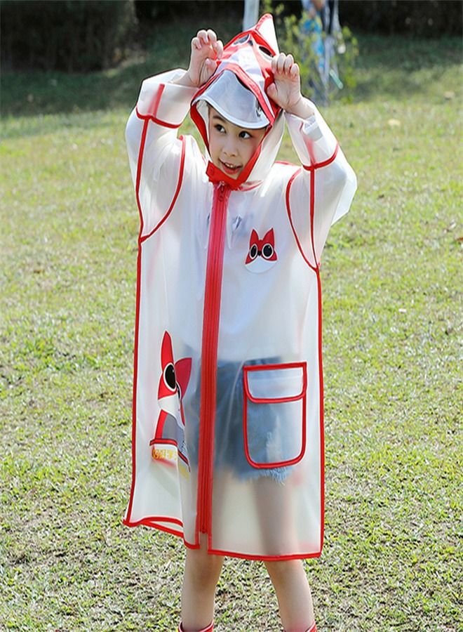Loquat Children's Raincoat Full Picture Printed Thin Hooded Poncho  - Image 1