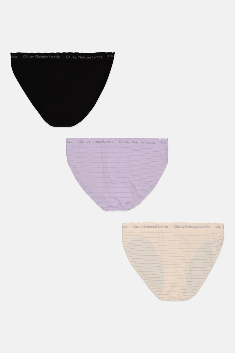 CXL by Christian Lacroix Women 3 Pack Brand Logo Panties, Lavender  - Image 2