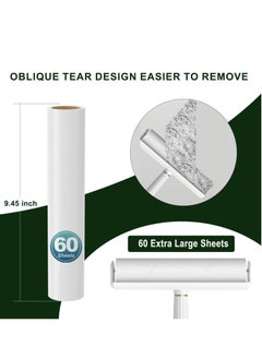 Excefore Lint Remover Rollers, For Clothes Couch Furniture, Reusable Sticky Rollers for Pet Hair, Easy to Use 24mm Extra Wide Long Handle Lint Roller with 420 Sheets Value Pack, White  - Image 5
