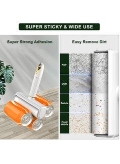 Excefore Lint Remover Rollers, For Clothes Couch Furniture, Reusable Sticky Rollers for Pet Hair, Easy to Use 24mm Extra Wide Long Handle Lint Roller with 420 Sheets Value Pack, White  - Image 3