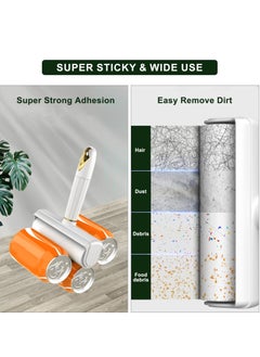Excefore Lint Remover Rollers, For Clothes Couch Furniture, Reusable Sticky Rollers for Pet Hair, Easy to Use 24mm Extra Wide Long Handle Lint Roller with 420 Sheets Value Pack, White  - Image 4