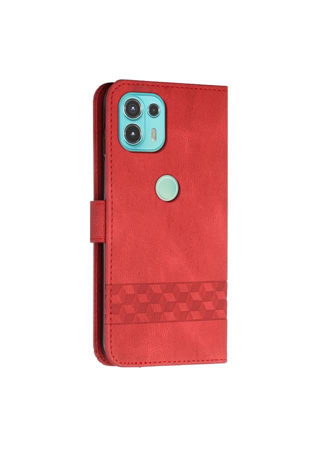 اس-توب جراب لهاتف Motorola Moto G50 5G جراب هاتف جلدي قابل للطي بملمس مكعب - Image 3