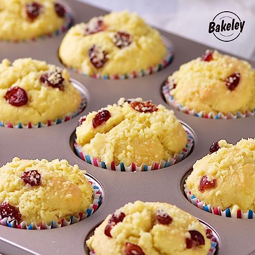 Bakeley Muffin Cake Pan 12-Cavity, Heavy Duty Carbon Steel, Non-Stick Cupcake Pan, Bakeware for Oven Baking Brownies, Cheesecakes (Champagne Gold) - Image 5