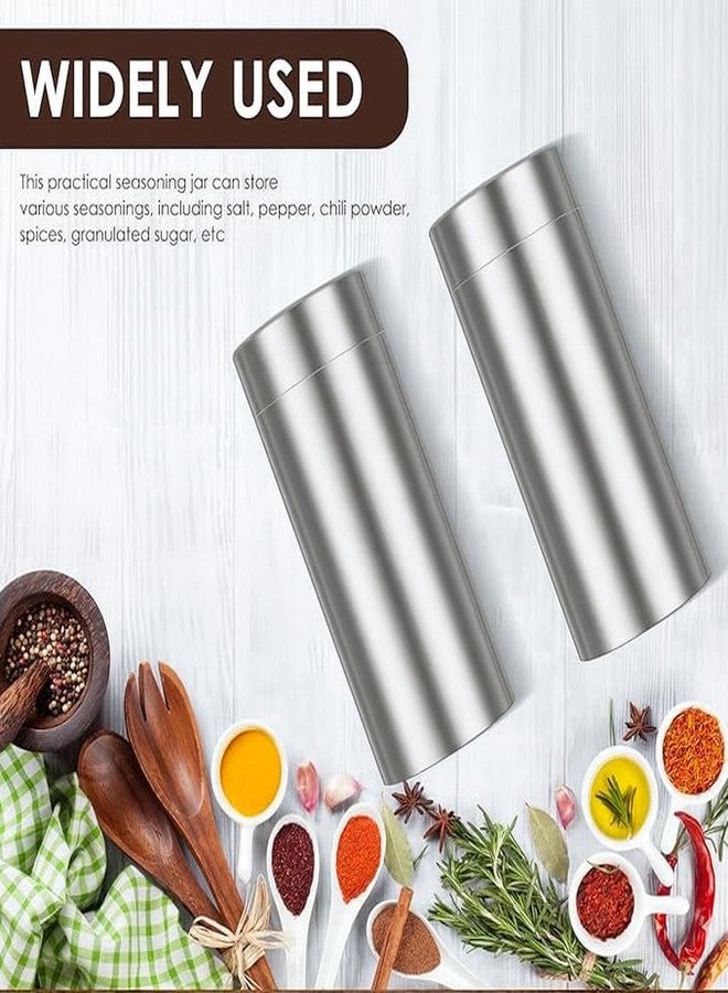 SUPERMOM Spice Box 2 Pcs – Salt & Pepper Dispenser Set – Sleek Design Stainless Steel Seasoning Shaker, BPA-Free & Reusable Easy Grip Seasoning Jars for Kitchen & Dining Tables & Restaurants - Image 3