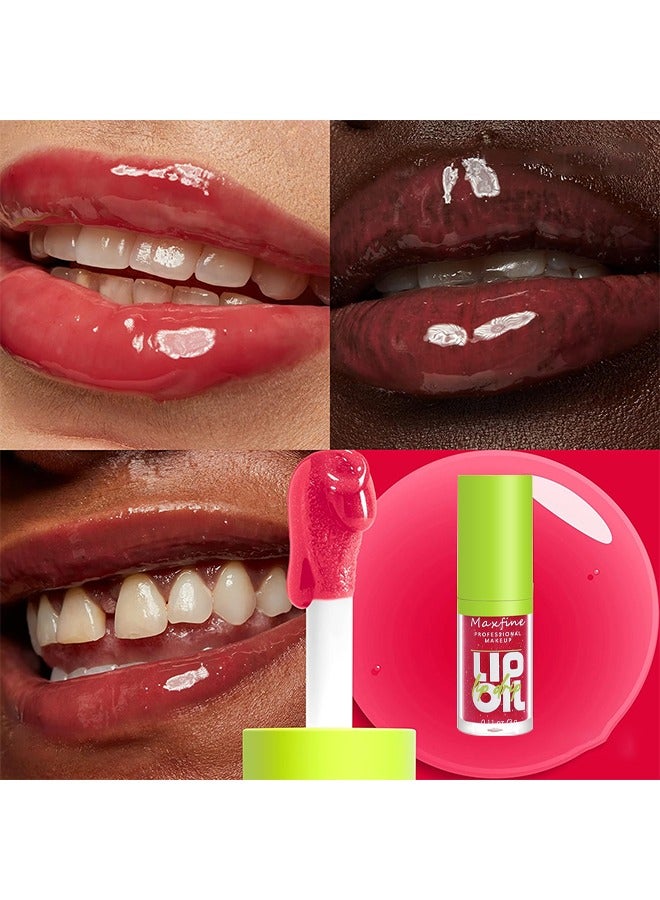 ماكس فاين زيت شفاه رأس فرشاة كبير ، فائق الترطيب والتغذية ، زيت توهج شفاه لامع ناعم ولامع ، ملمع شفاه ملون لامع ونباتي ، تركيبة غير لزجة - Image 5