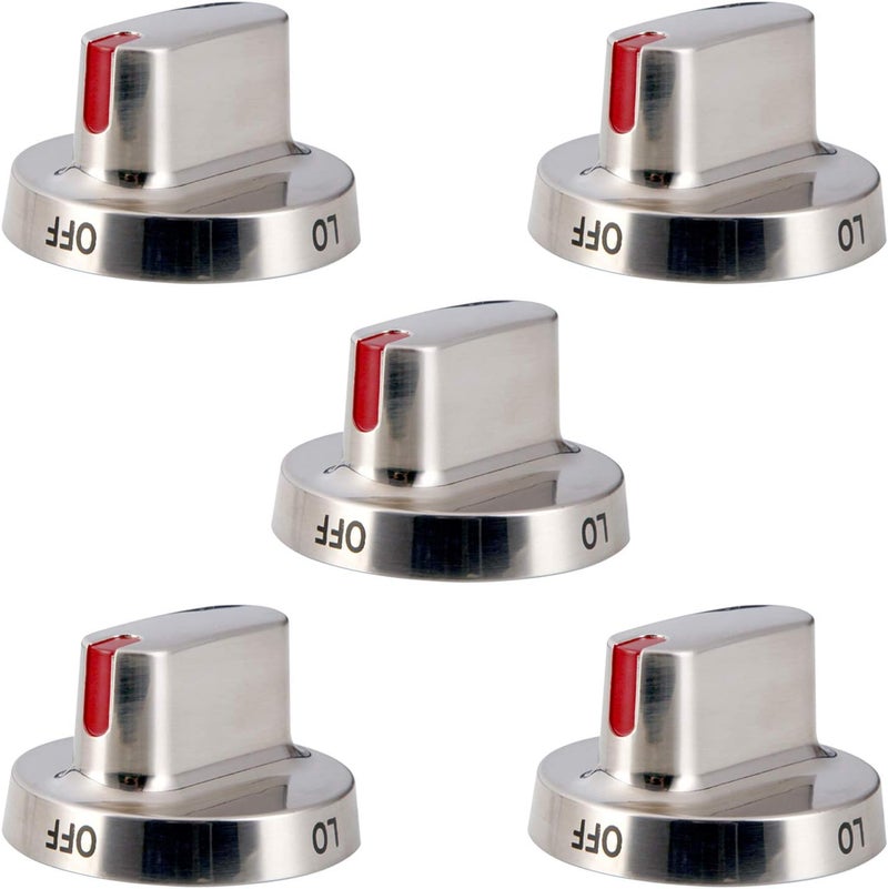Azdele Upgrade 5pcs DG64-00472A Stove Knob Replace DG64-00473A,DG64-00347A,DG64-00347B for Samsung Stove Knob, Fit for Samsung Oven FX510BGS FX710BGS NX58F5300SS NX58F5500SS - Image 1