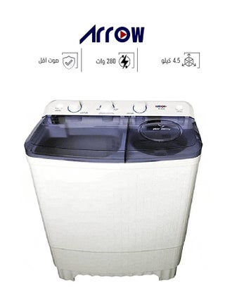 غسالة ملابس حوضين - سعة 4.5  كجم - تعبئة علوية - نصف اوتوماتيكية - أبيض - RO-06TTB - pzsku/Z781BC2873207A858E144Z/45/_/1720368329/fe391783-4b52-4ea8-afe2-9fb01668379b