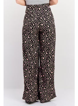 SELECTED FEMME Women Floral Print  Wide Leg Pant, Black  - Image 3