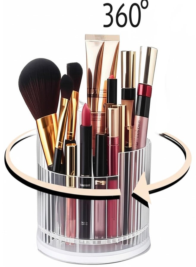 INOVERA (LABEL) 360°Rotating Makeup Organizer Case - 5 Slot Cosmetic Holder Stand for Brushes, Lipsticks (Transparent) - Image 3