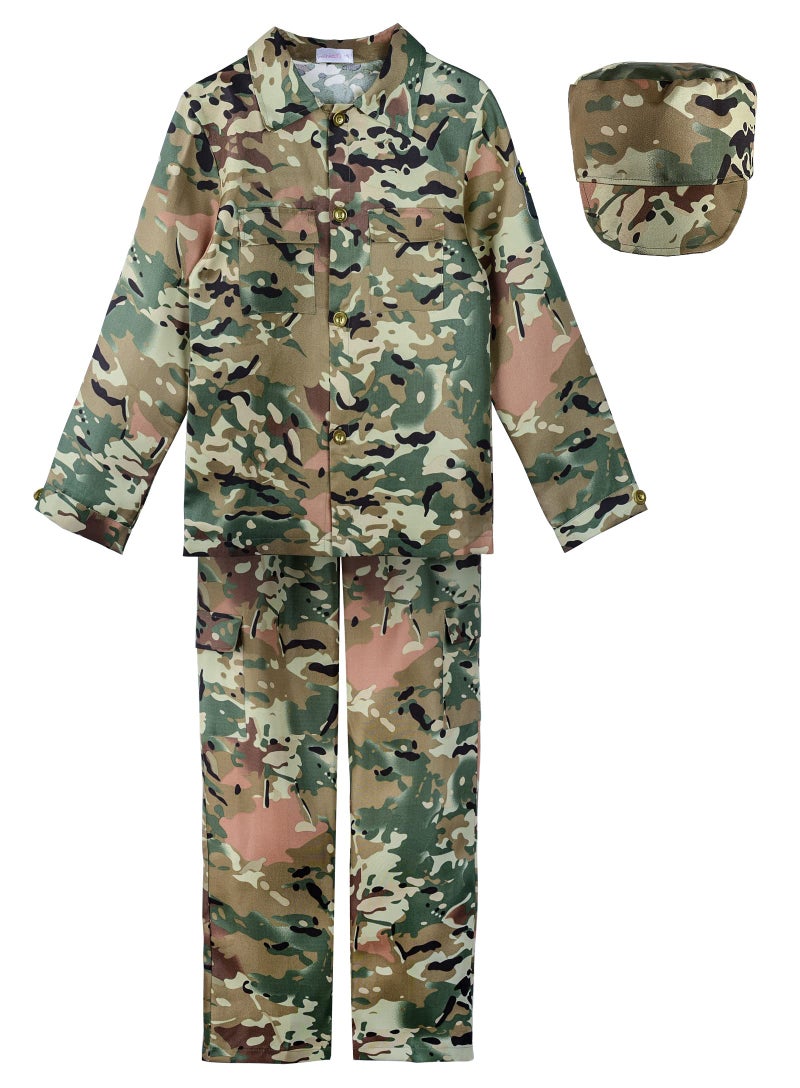 ReliBeauty Soldier Costume Army Camouflage Uniform 150