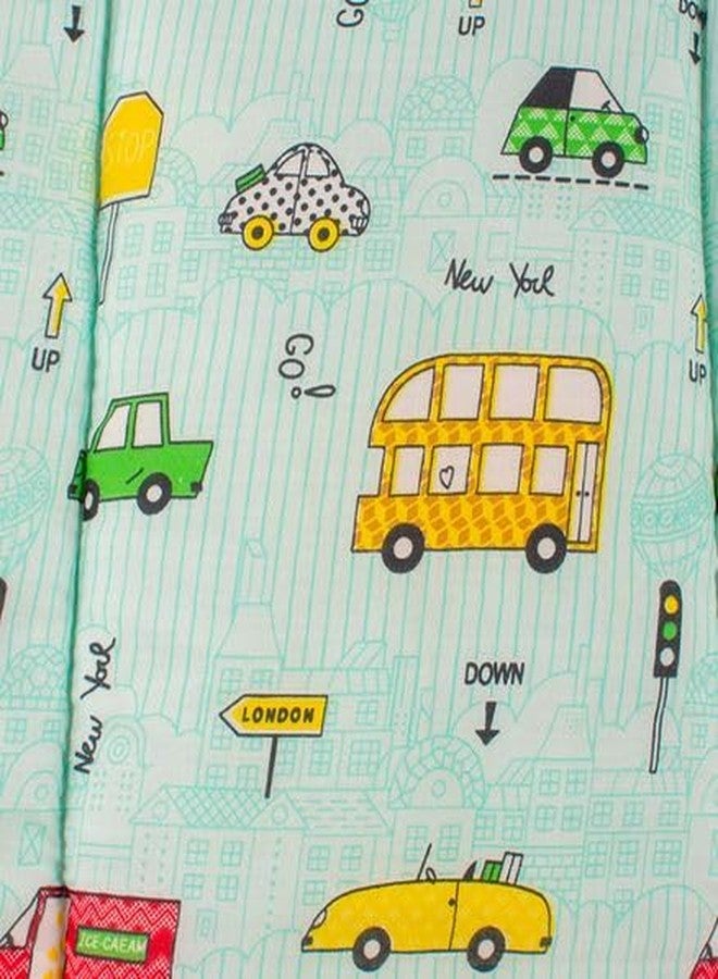 Mittenbooty® Baby Soft Quilted Cotton Sleeping mat Changing Sheet for New Born | Infant | Toddler Pack of 3 (Cartoon_Green) - Image 3