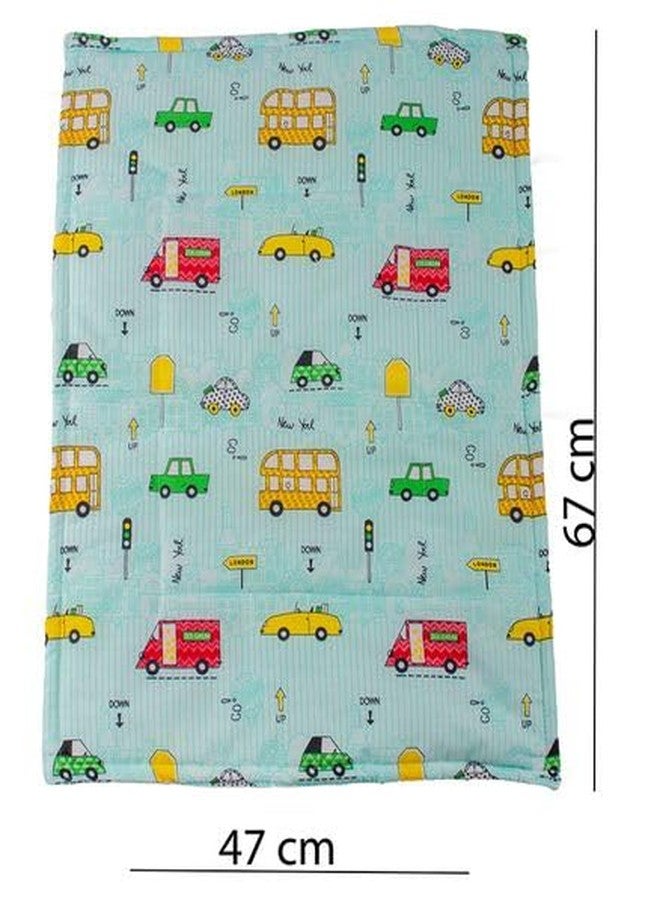 Mittenbooty® Baby Soft Quilted Cotton Sleeping mat Changing Sheet for New Born | Infant | Toddler Pack of 3 (Cartoon_Green) - Image 4