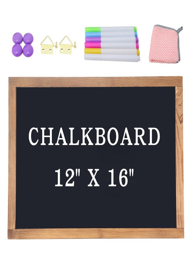 TONICE Magnetic Chalkboard for Wall Rustic Wood Framed Decorative Blackboard Sign Hanging Chalkboard for Home, Office, Restaurant 12" x 16" - Image 1