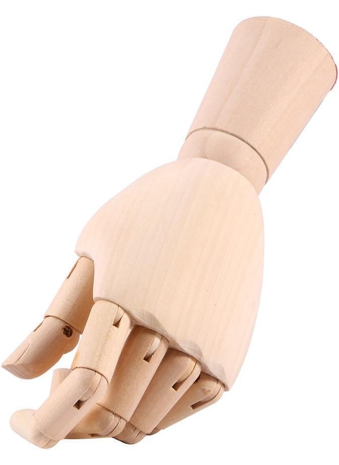 QALAM Kaari Wooden Art Mannequin Hand Model Hand Manikin Perfect for Drawing Sketch EtcMale Hand Size7 Inch  - Image 4