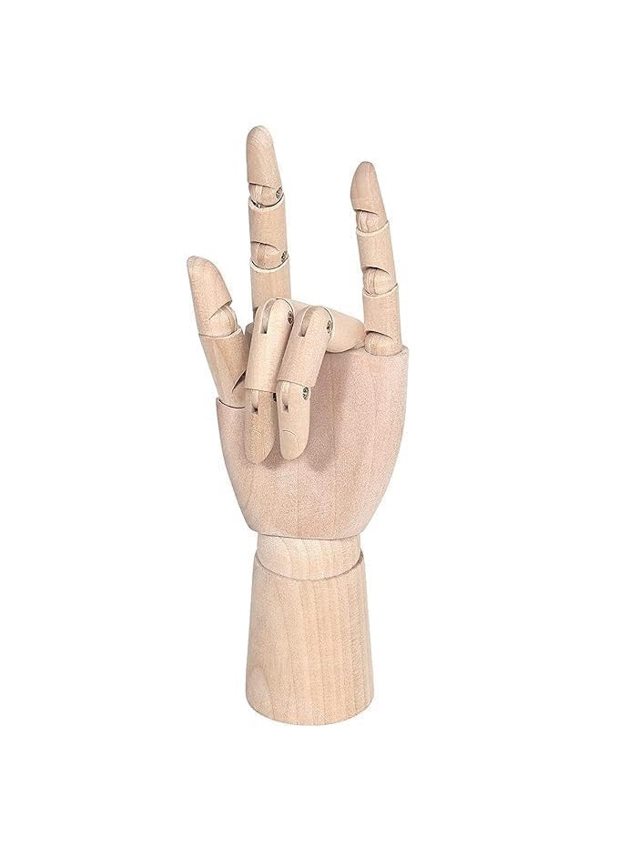 QALAM Kaari Wooden Art Mannequin Hand Model Hand Manikin Perfect for Drawing Sketch EtcMale Hand Size7 Inch  - Image 1