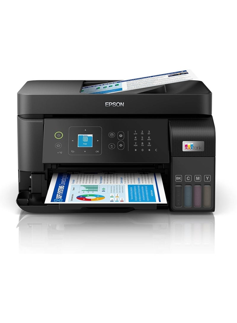 إبسوم طابعة إبسون إيكو تانك L5590 المكتبية المزودة بخزان حبر، طابعة ملونة عالية السرعة A4 متعددة الوظائف (4 في 1) مع وحدة تغذية تلقائية للمستندات، وواي فاي مباشر، وإيثرنت، مع إمكانية الاتصال عبر تطبيق SmartApp - Image 3