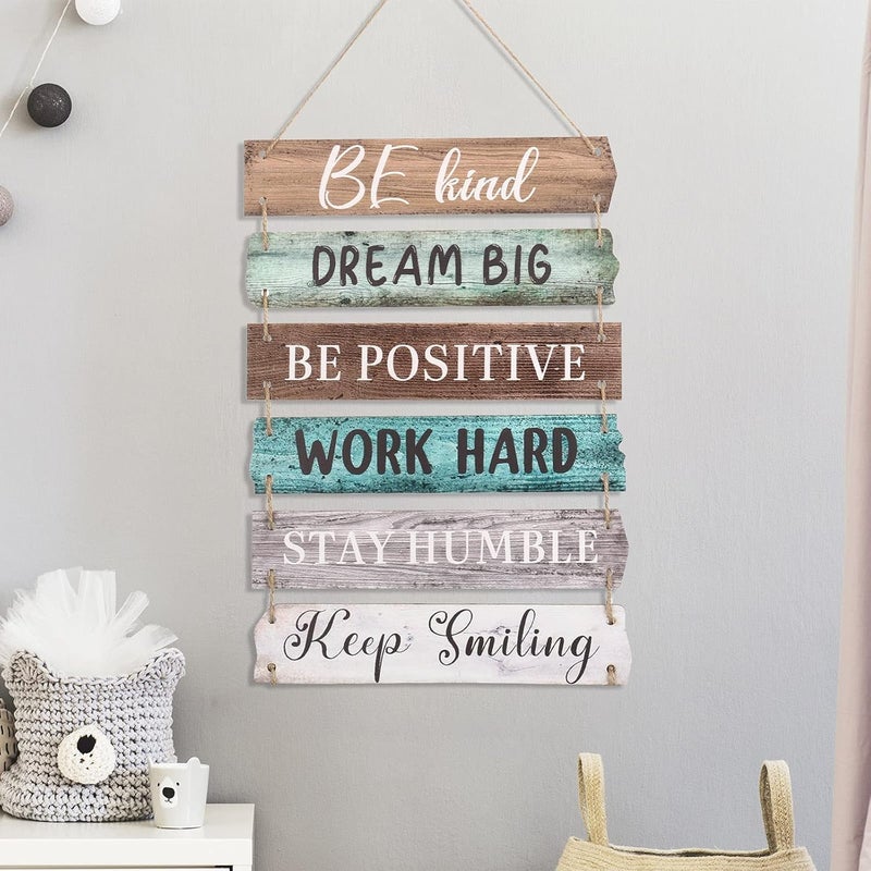 Al Raied ARS® 6 Pcs Rustic Wall Hanging Plaque Sign - Inspirational Wall Art for Home and Office - Image 2