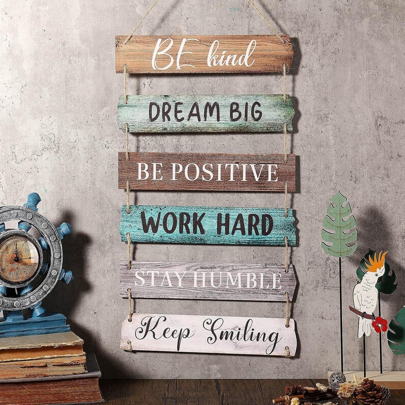 Al Raied ARS® 6 Pcs Rustic Wall Hanging Plaque Sign - Inspirational Wall Art for Home and Office - Image 4
