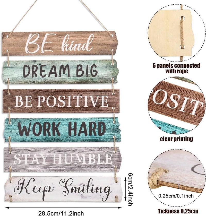 Al Raied ARS® 6 Pcs Rustic Wall Hanging Plaque Sign - Inspirational Wall Art for Home and Office - Image 3