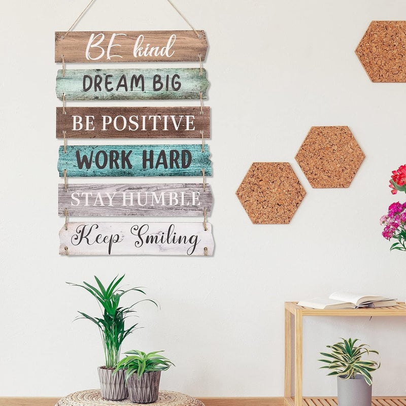 Al Raied ARS® 6 Pcs Rustic Wall Hanging Plaque Sign - Inspirational Wall Art for Home and Office - Image 5
