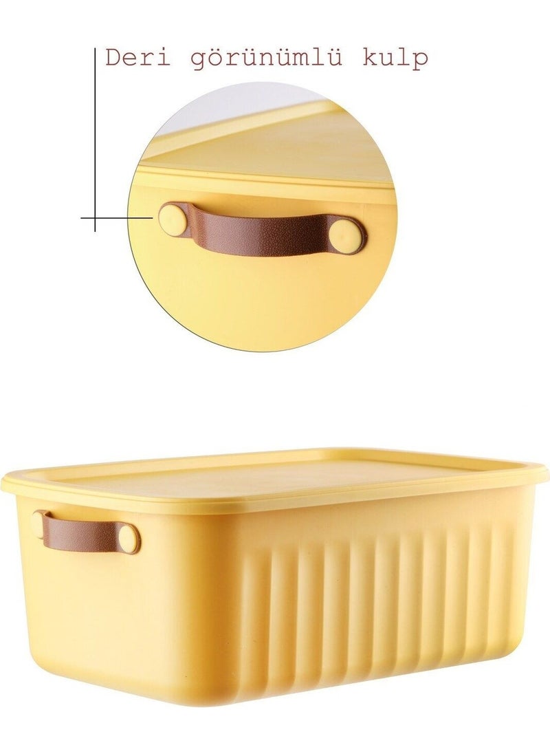 Nandy Home 3 Pieces 10 Lt Storage, Organization and Decorative Box Set with Handles and Lids  - Image 3
