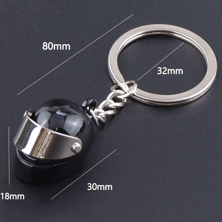 DreamAug 2-Pack Motorcycle Helmet Keychains â€“ 3D Mini Helmet Keyring Set, Black & Silver, Cool Gifts for Bikers, Car Lovers, Birthday & Holiday Gift Ideas - Image 2