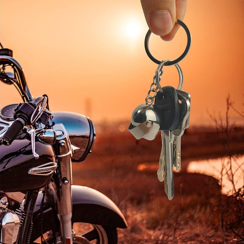 DreamAug 2-Pack Motorcycle Helmet Keychains â€“ 3D Mini Helmet Keyring Set, Black & Silver, Cool Gifts for Bikers, Car Lovers, Birthday & Holiday Gift Ideas - Image 5