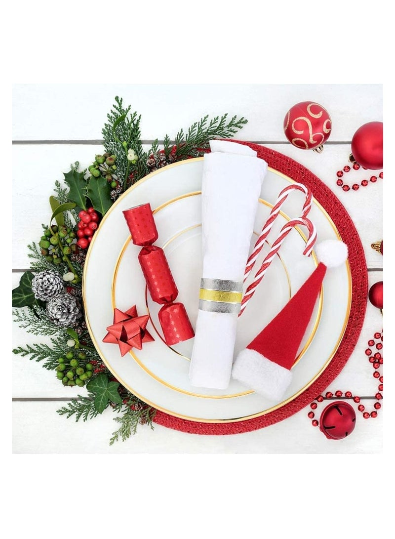 Napkin Rings, 4Pcs Metal Gold Round Rings Buckles for Table Decorations, Wedding, Dinner, Parties, Frosted Ring Stainless Steel Hotel Catering Supplies Tableware