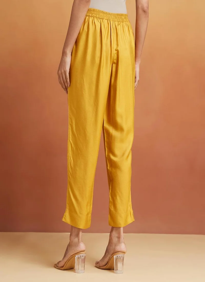 فاب انديا Viscose Silk Full Length Ethnic Pant